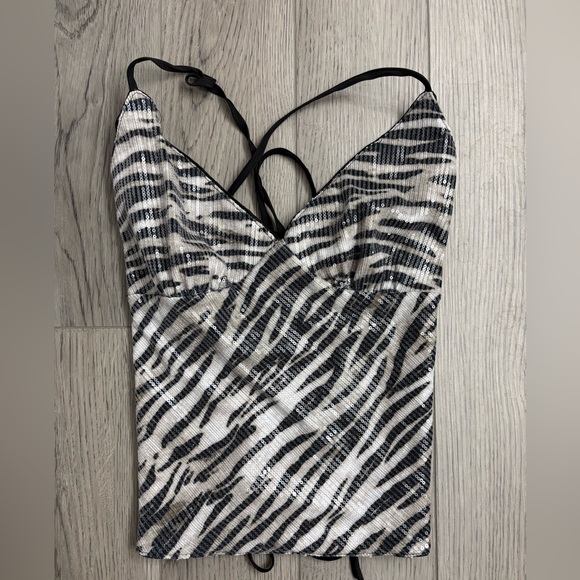 unknown Tops - Chic Zebra Print Camisole Top